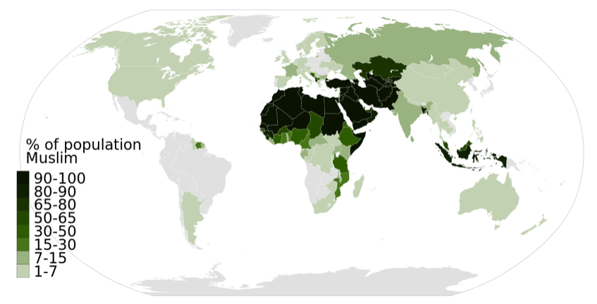 Muslim populations, map